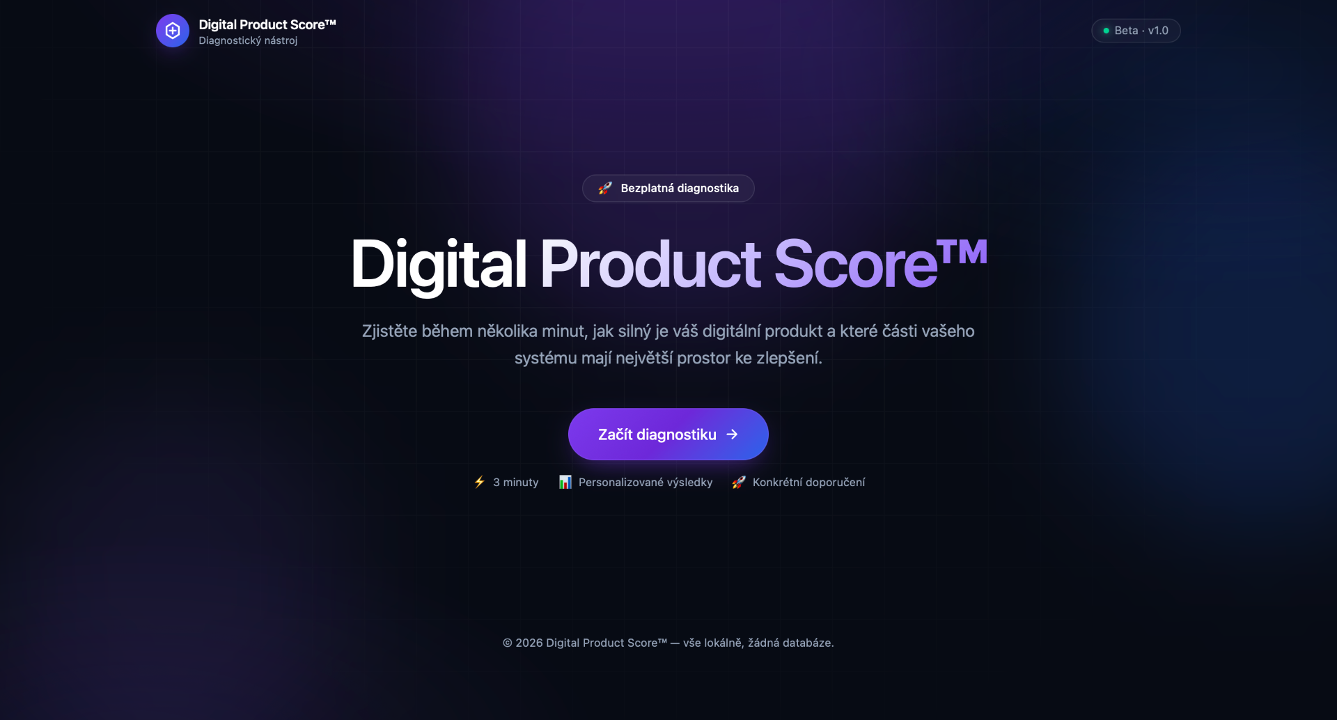 Digital Product Score — landing page